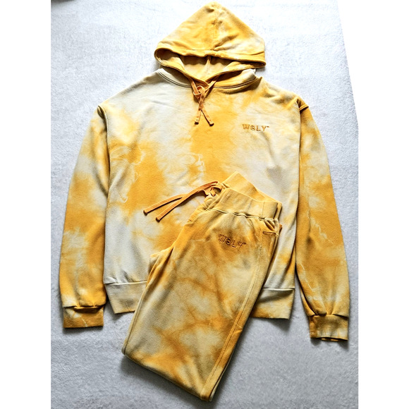 WSLY BANDIER 2-pc EcoSoft tie-up jogger goop hoodie sweatpants lounge set $305 m - Picture 2 of 14